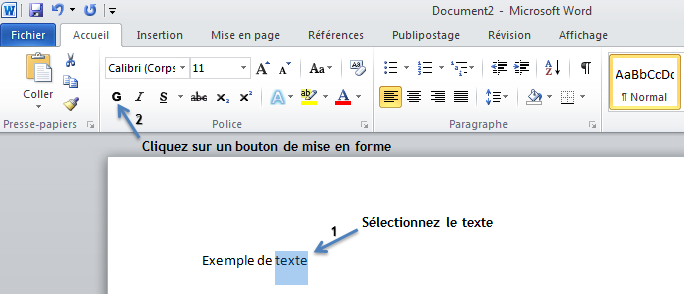 Mettre en gras du texte