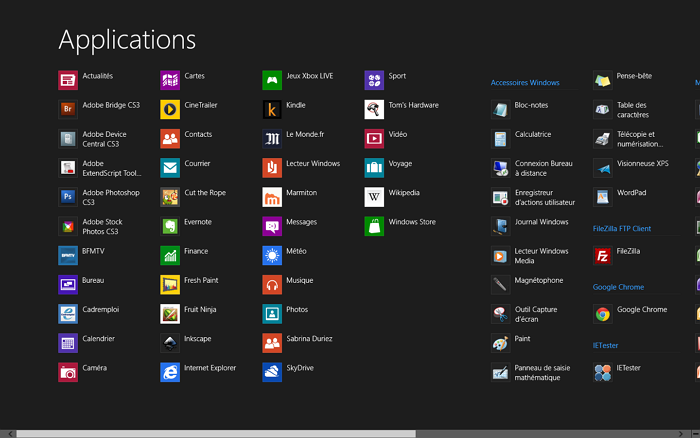 Toutes les applications.