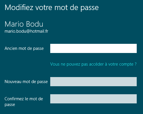 Modification du mot de passe