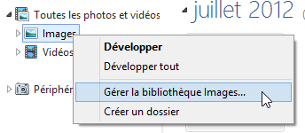 Gestion de la bibliothèque Images