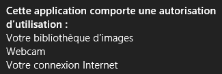 Autorisations de l'application à installer