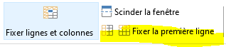Fixer la première ligne