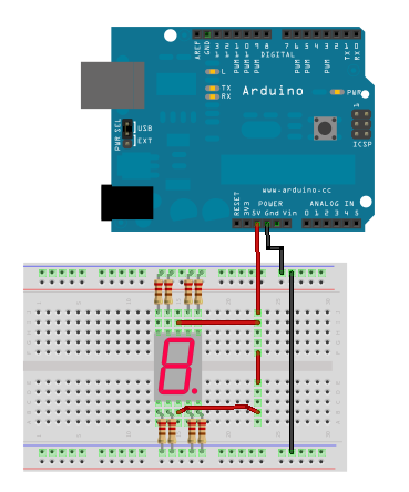 7 segments breadboard