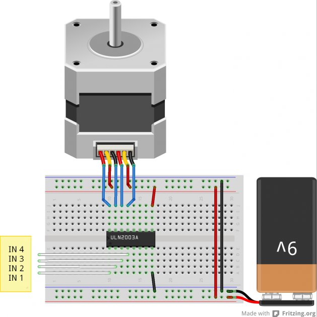 Câblage simple du moteur unipolaire - Montage