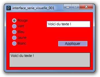 Une interface réalisée avec Processing