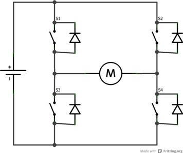 Pont en H avec ses diodes de protection