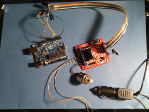 Le montage avec le shield et Arduino