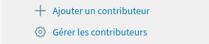 Boutons de gestion des contributeurs